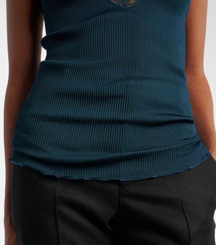 Top in seta a coste con pizzo - Saint Laurent - Modalova
