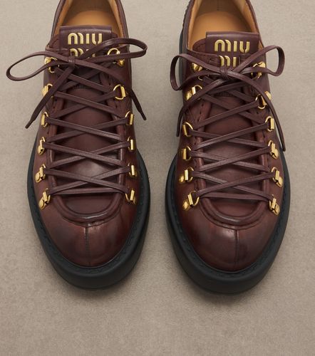 Miu Miu Leather lace-up loafers - Miu Miu - Modalova