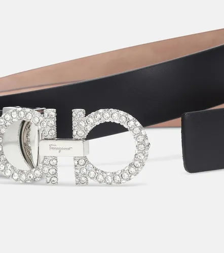 Gancini embellished leather belt - Ferragamo - Modalova