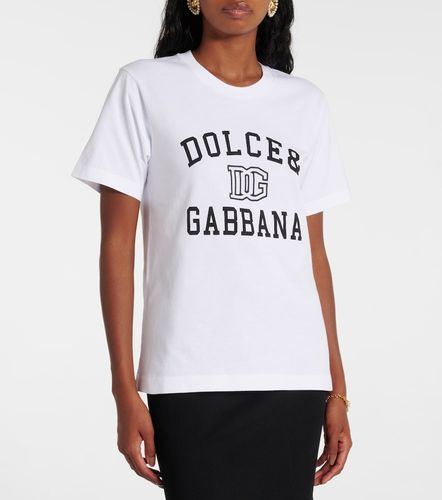 Camiseta de jersey de algodón con logo - Dolce&Gabbana - Modalova