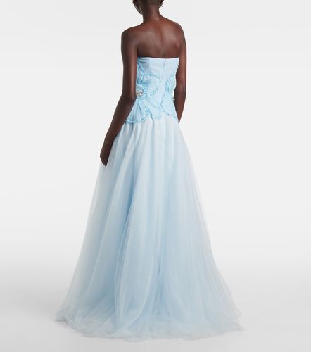 Edra floral strapless tulle gown - Costarellos - Modalova