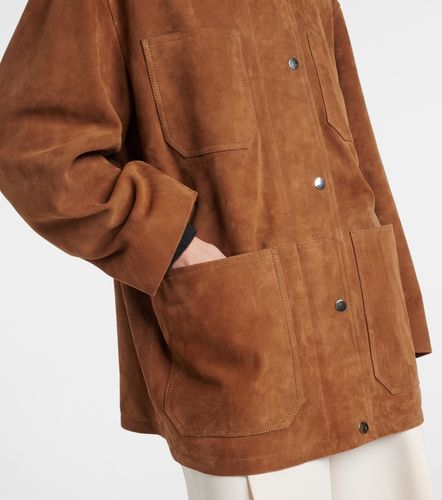 Barn leather-trimmed suede jacket - Nour Hammour - Modalova