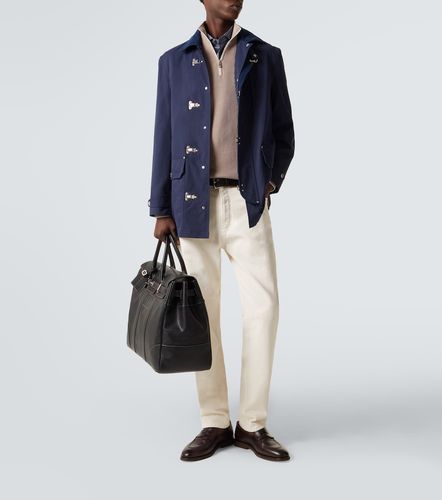 Pullover in cotone a coste con zip - Brunello Cucinelli - Modalova