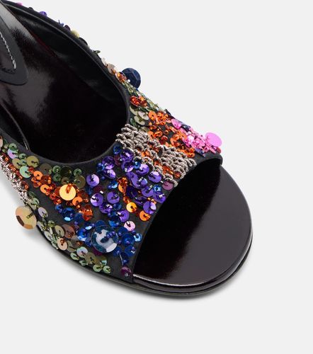 Sequined leather wedge mules - Dries Van Noten - Modalova