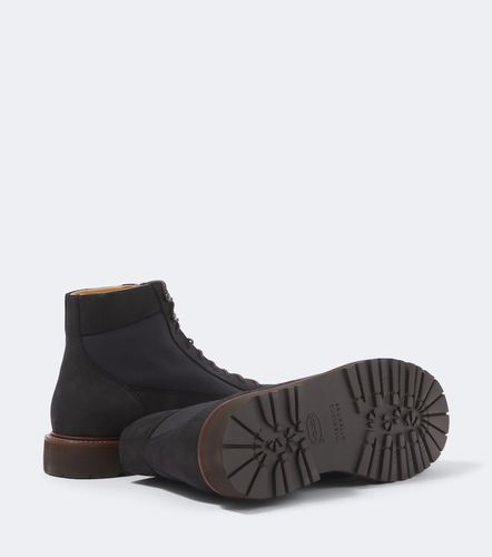 Stivali stringati con suede - Brunello Cucinelli - Modalova