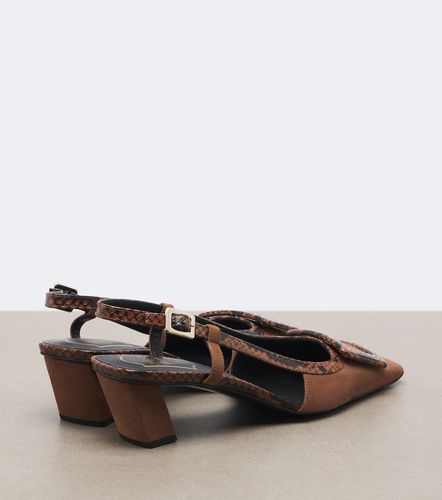 Belle Vivier snake-effect suede slingback pumps - Roger Vivier - Modalova