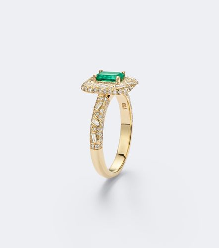 Anillo de oro de 18 ct con diamantes y esmeralda - Suzanne Kalan - Modalova