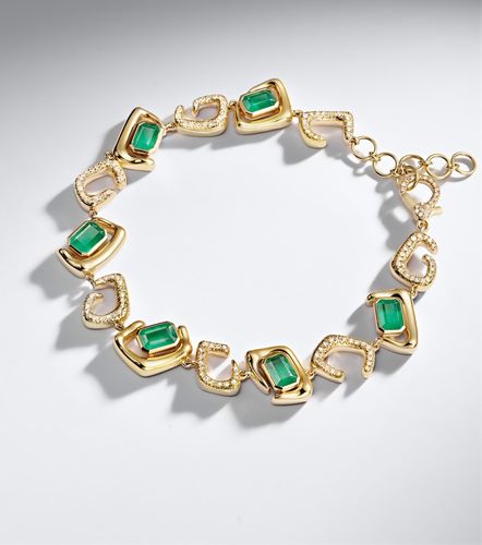 Bracciale in 18kt con smeraldi e diamanti - Shay Jewelry - Modalova