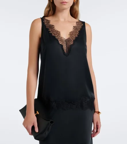 Velvet Lace-trimmed silk satin top - Velvet - Modalova