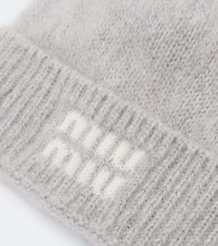 Gorro en mezcla de mohair con logo - Miu Miu - Modalova