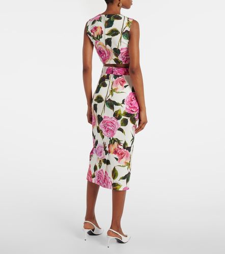 Crop top de mezcla de algodón floral - Dolce&Gabbana - Modalova