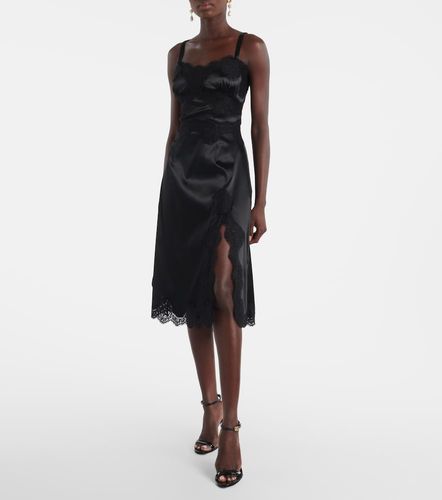 Abito sottoveste in raso con pizzo - Dolce&Gabbana - Modalova