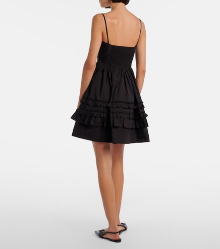Ruffled cotton-blend minidress - Ganni - Modalova