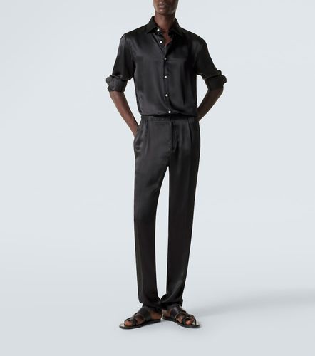 Reversible silk straight pants - Rubinacci - Modalova
