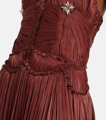 Embellished ruched georgette gown - Costarellos - Modalova