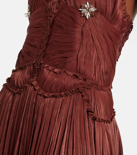 Embellished ruched georgette gown - Costarellos - Modalova