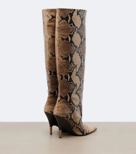 Bella snake-effect leather knee-high boots - Khaite - Modalova