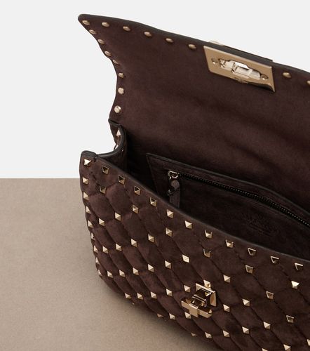 Rockstud Spike Medium suede top-handle bag - Valentino Garavani - Modalova