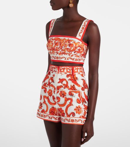 Crop top Majolica estampado - Dolce&Gabbana - Modalova