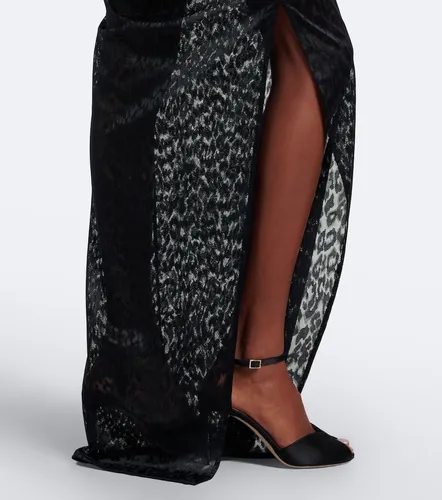 Draped leopard-print lace maxi dress - Alex Perry - Modalova