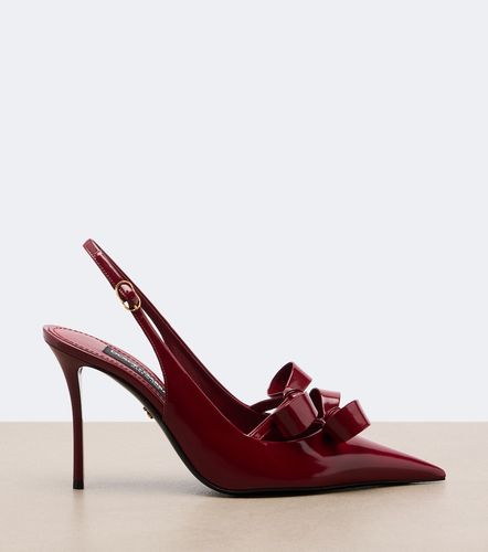 Bow-detail patent leather slingback pumps - Dolce&Gabbana - Modalova