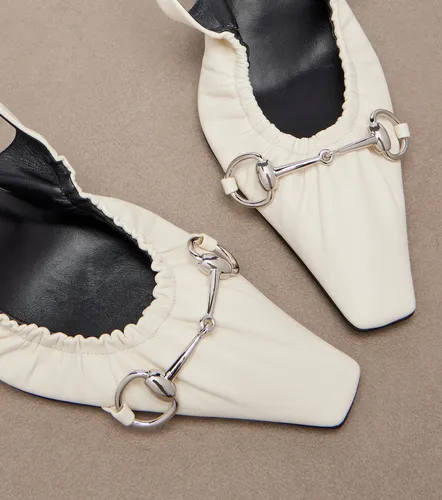 Vittoria Horsebit leather slingback pumps - Gucci - Modalova