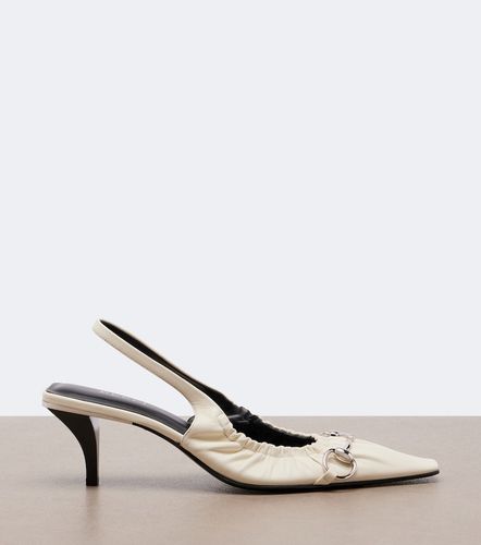 Vittoria Horsebit leather slingback pumps - Gucci - Modalova