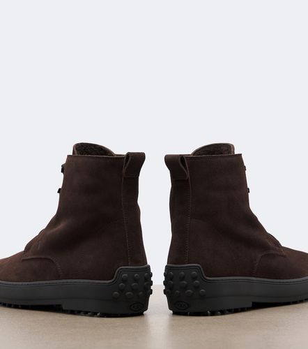 Botas con cordones Gommino® de ante con borrego - Tod's - Modalova