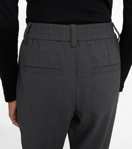 High-rise tapered wool-blend pants - Brunello Cucinelli - Modalova