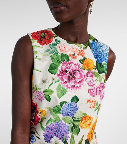 Vestido corto de algodón floral - Dolce&Gabbana - Modalova