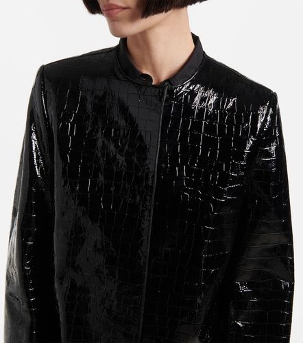 Croc-effect embossed leather coat - Toteme - Modalova
