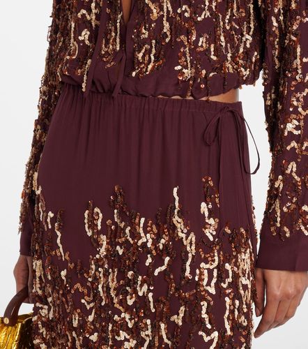 Sequined silk midi skirt - Dries Van Noten - Modalova