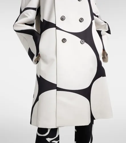 Polka-dot double-breasted satin coat - Dries Van Noten - Modalova