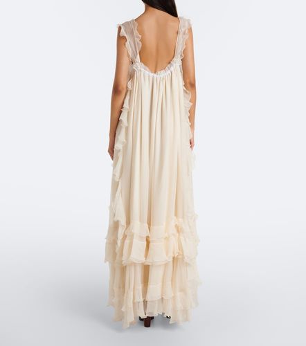 Ruffled silk muslin maxi dress - Chloe - Modalova
