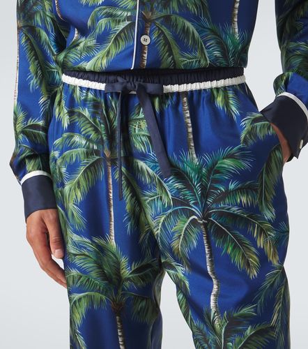Pantalones de sarga de seda estampados - Dolce&Gabbana - Modalova