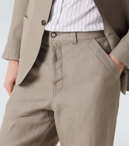 Pantalones rectos de lino - Brunello Cucinelli - Modalova