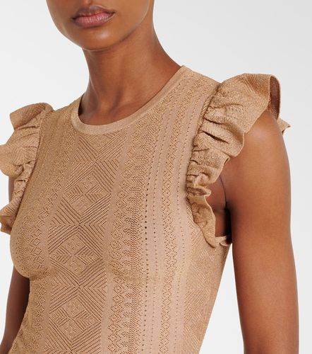 Top Aster in lamé pointelle con volant - Zimmermann - Modalova