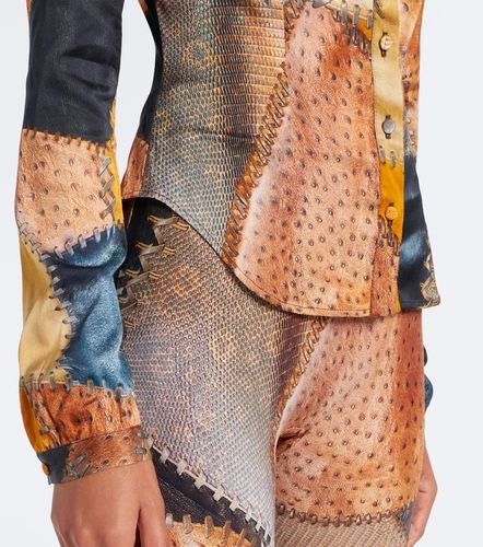 Camicia in seta con stampa - Roberto Cavalli - Modalova