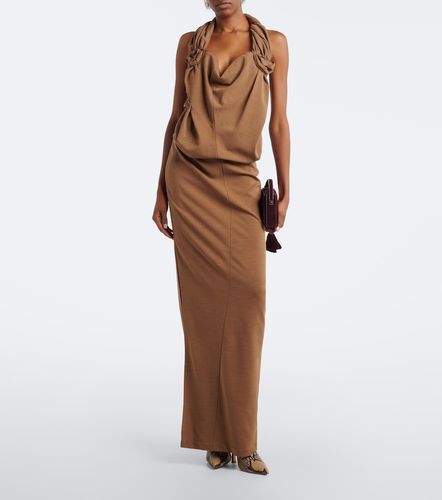 Floral-applique wool-blend gown - Magda Butrym - Modalova