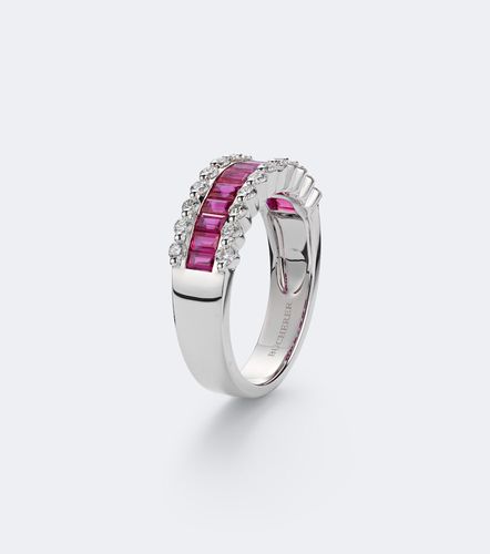 Anillo Baguette Love de oro blanco de 18 ct con rubíes y diamantes - Bucherer Fine Jewellery - Modalova