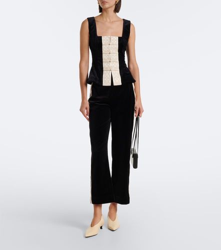 Florian embroidered cotton velvet top - Posse - Modalova