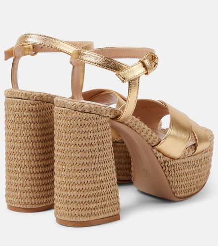 Metallic leather platform sandals - Gianvito Rossi - Modalova