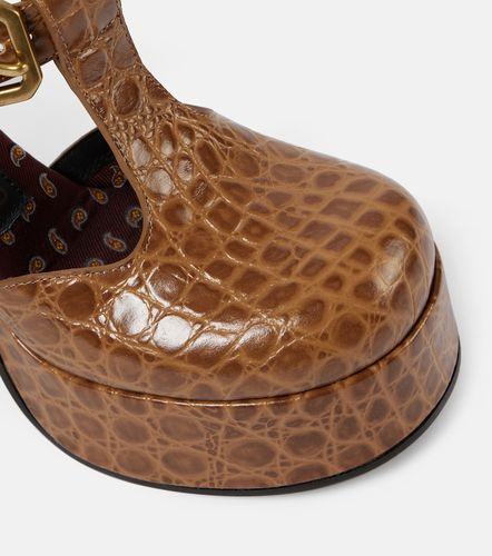 Croc-effect leather Mary Jane pumps - Etro - Modalova
