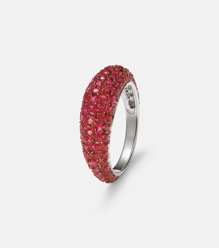 Disco 18kt white gold ring with rubies - Kamyen - Modalova