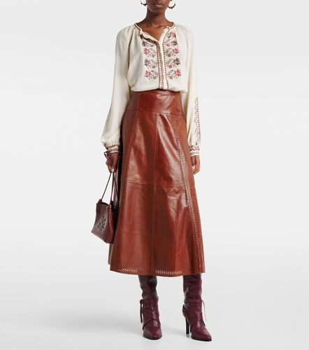 Aninda leather midi skirt - Ulla Johnson - Modalova