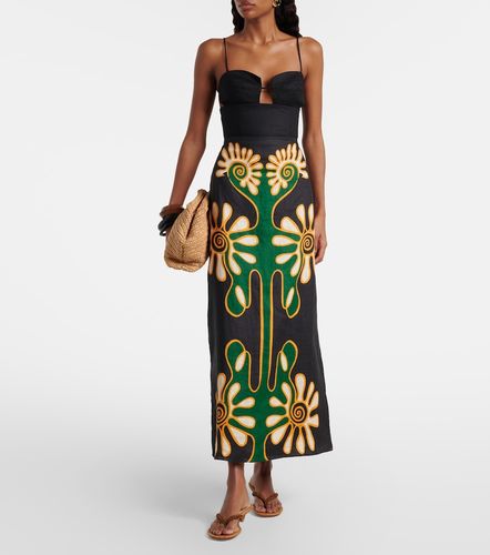 Falda midi Celina de lino estampada - Cala de la Cruz - Modalova