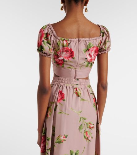 Crop top de algodón con lazo floral - Dolce&Gabbana - Modalova