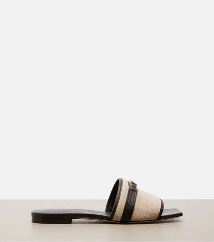 Tod's Leather-trimmed raffia slides - Tod's - Modalova