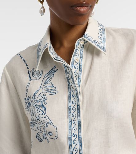 Alémais Camisa oversized Lucky de lino estampada - Alemais - Modalova