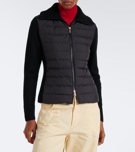 Down-paneled virgin wool cardigan - Moncler - Modalova